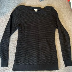 LL Bean Black Fishermans Sweater- Size Medium